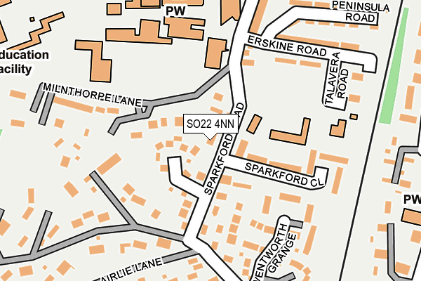 SO22 4NN map - OS OpenMap – Local (Ordnance Survey)