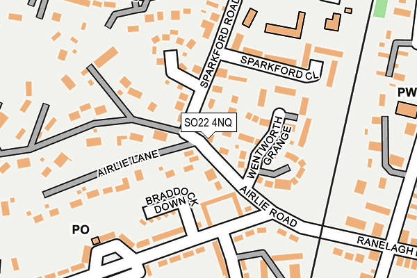 SO22 4NQ map - OS OpenMap – Local (Ordnance Survey)