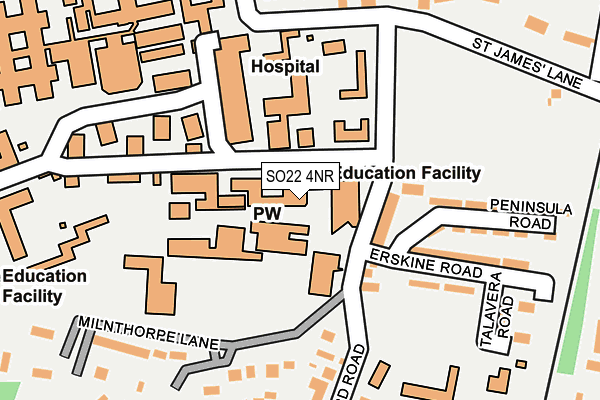 SO22 4NR map - OS OpenMap – Local (Ordnance Survey)
