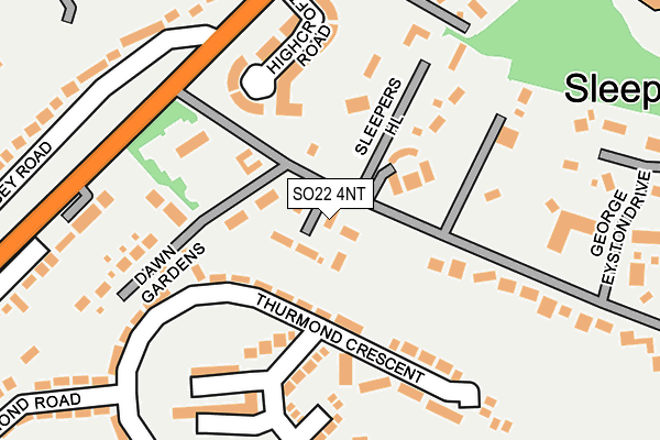 SO22 4NT map - OS OpenMap – Local (Ordnance Survey)