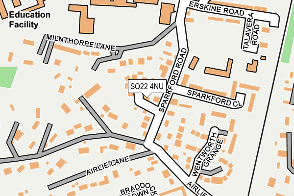 SO22 4NU map - OS OpenMap – Local (Ordnance Survey)