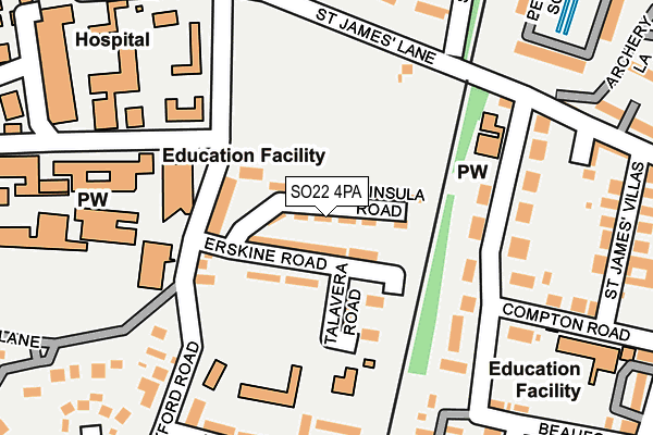 SO22 4PA map - OS OpenMap – Local (Ordnance Survey)