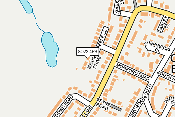 SO22 4PB map - OS OpenMap – Local (Ordnance Survey)