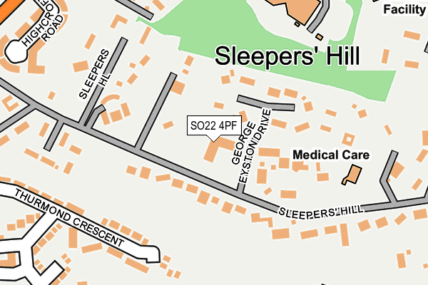 SO22 4PF map - OS OpenMap – Local (Ordnance Survey)