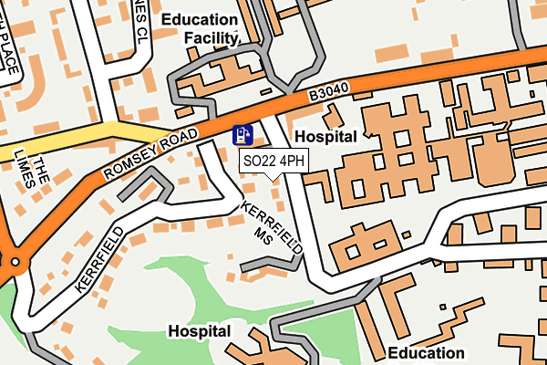SO22 4PH map - OS OpenMap – Local (Ordnance Survey)