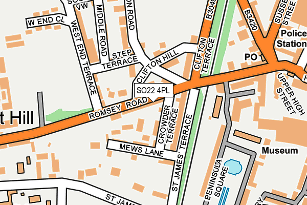 SO22 4PL map - OS OpenMap – Local (Ordnance Survey)