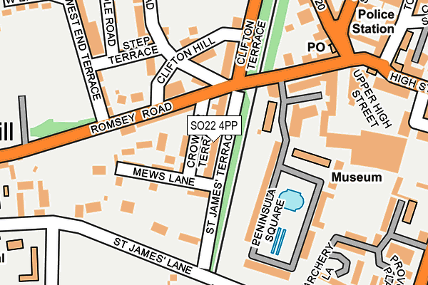 SO22 4PP map - OS OpenMap – Local (Ordnance Survey)