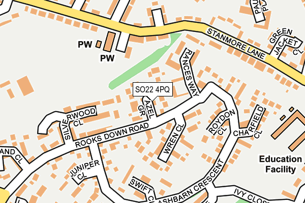 SO22 4PQ map - OS OpenMap – Local (Ordnance Survey)