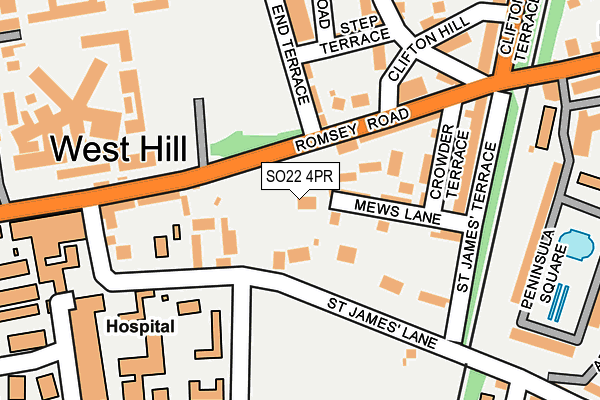 SO22 4PR map - OS OpenMap – Local (Ordnance Survey)