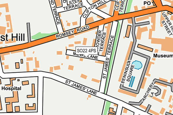 SO22 4PS map - OS OpenMap – Local (Ordnance Survey)