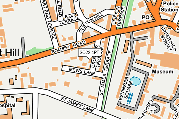 SO22 4PT map - OS OpenMap – Local (Ordnance Survey)