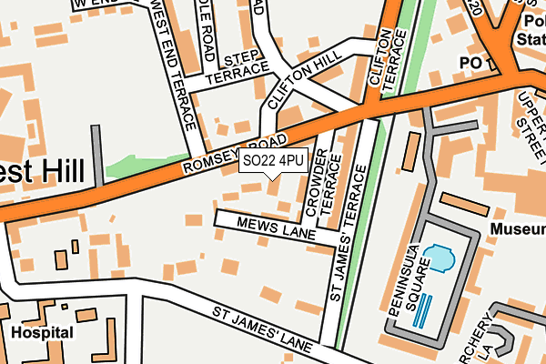 SO22 4PU map - OS OpenMap – Local (Ordnance Survey)