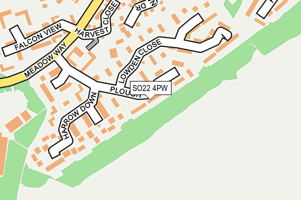 SO22 4PW map - OS OpenMap – Local (Ordnance Survey)