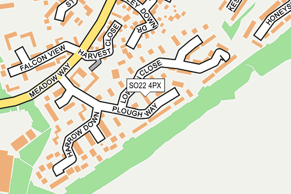 SO22 4PX map - OS OpenMap – Local (Ordnance Survey)