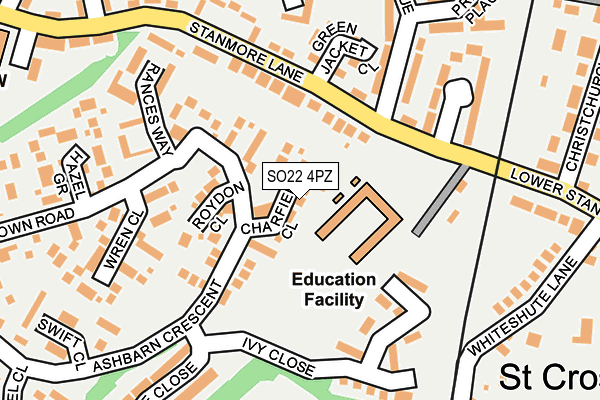 SO22 4PZ map - OS OpenMap – Local (Ordnance Survey)