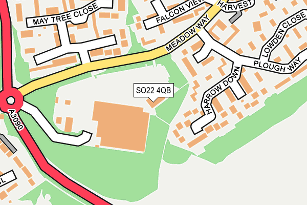 SO22 4QB map - OS OpenMap – Local (Ordnance Survey)