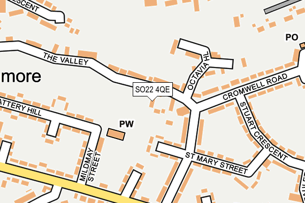 SO22 4QE map - OS OpenMap – Local (Ordnance Survey)