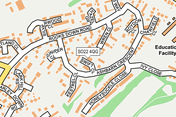SO22 4QG map - OS OpenMap – Local (Ordnance Survey)