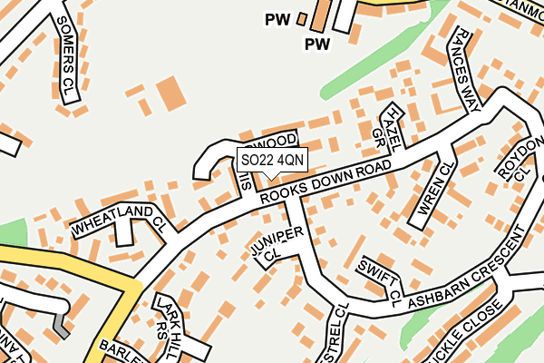 SO22 4QN map - OS OpenMap – Local (Ordnance Survey)