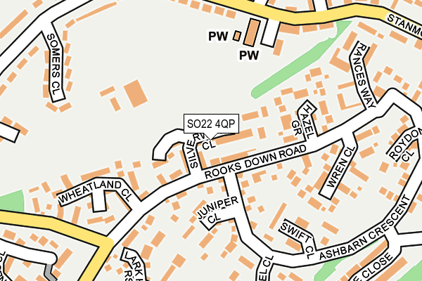 SO22 4QP map - OS OpenMap – Local (Ordnance Survey)