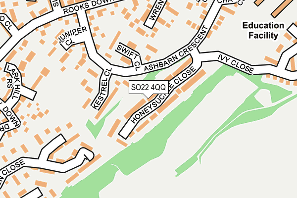 SO22 4QQ map - OS OpenMap – Local (Ordnance Survey)