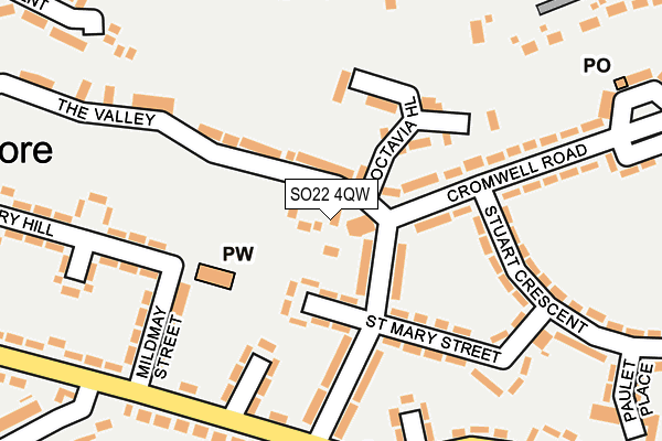 SO22 4QW map - OS OpenMap – Local (Ordnance Survey)