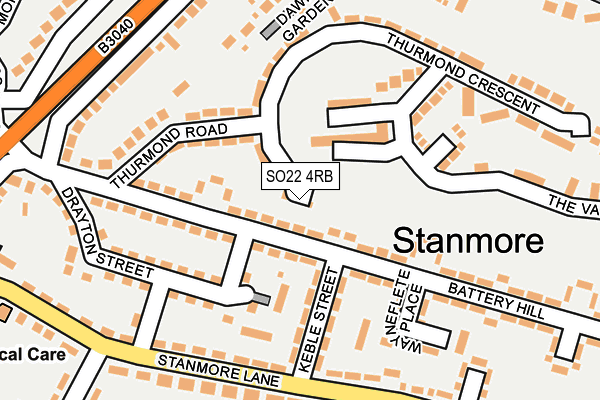 SO22 4RB map - OS OpenMap – Local (Ordnance Survey)