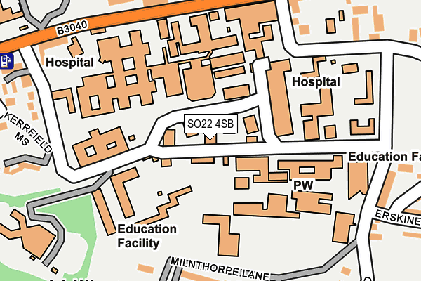 SO22 4SB map - OS OpenMap – Local (Ordnance Survey)