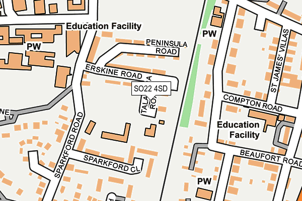 SO22 4SD map - OS OpenMap – Local (Ordnance Survey)