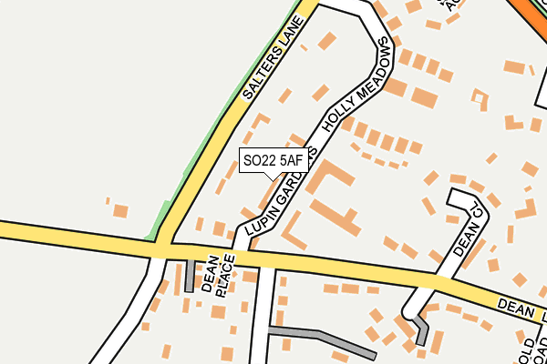 SO22 5AF map - OS OpenMap – Local (Ordnance Survey)