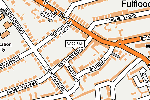 SO22 5AH map - OS OpenMap – Local (Ordnance Survey)