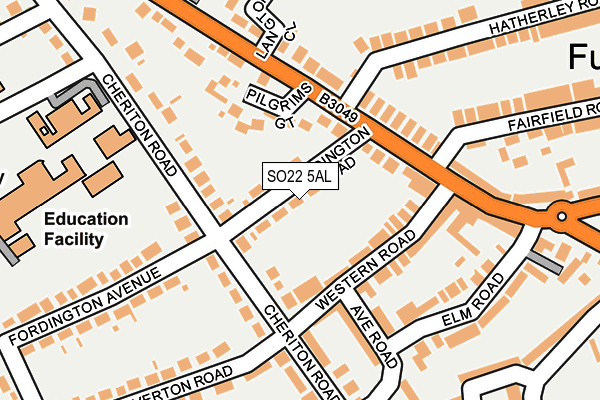 SO22 5AL map - OS OpenMap – Local (Ordnance Survey)