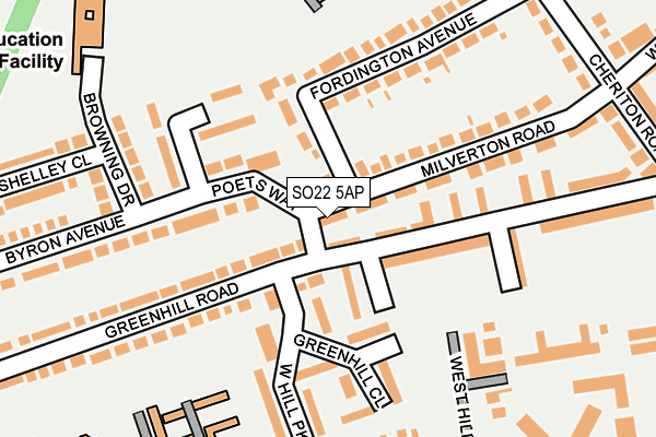 SO22 5AP map - OS OpenMap – Local (Ordnance Survey)