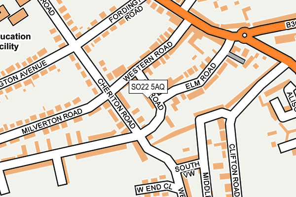 SO22 5AQ map - OS OpenMap – Local (Ordnance Survey)