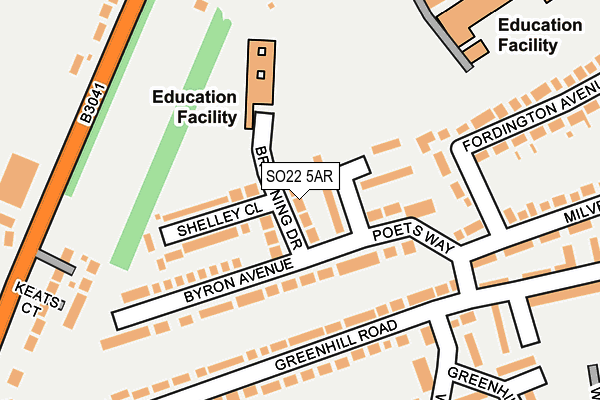 SO22 5AR map - OS OpenMap – Local (Ordnance Survey)
