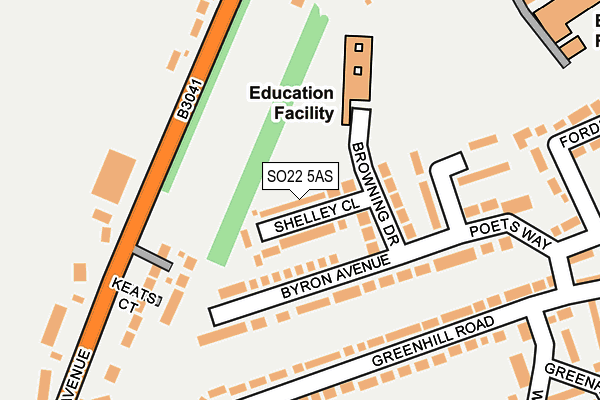 SO22 5AS map - OS OpenMap – Local (Ordnance Survey)