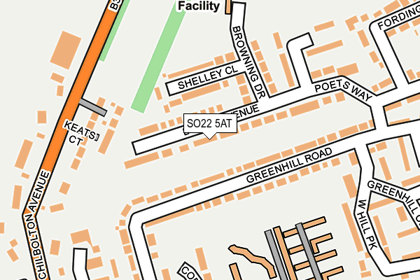 SO22 5AT map - OS OpenMap – Local (Ordnance Survey)