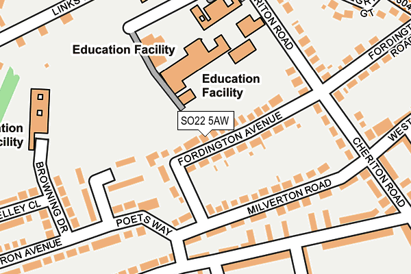 SO22 5AW map - OS OpenMap – Local (Ordnance Survey)