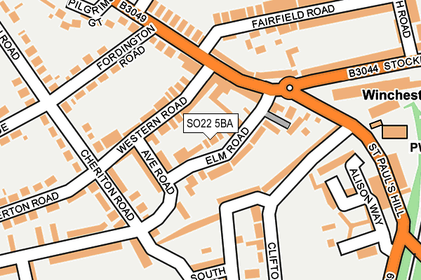 SO22 5BA map - OS OpenMap – Local (Ordnance Survey)