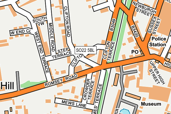 SO22 5BL map - OS OpenMap – Local (Ordnance Survey)