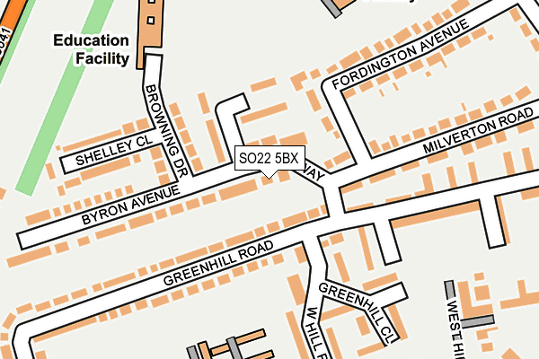 SO22 5BX map - OS OpenMap – Local (Ordnance Survey)