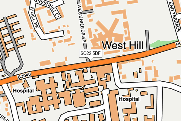 SO22 5DF map - OS OpenMap – Local (Ordnance Survey)