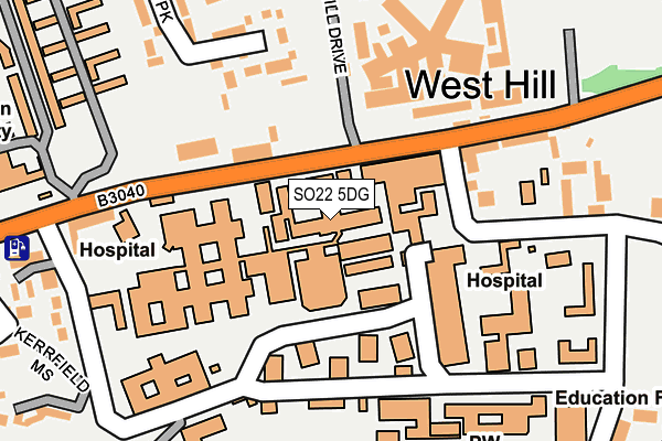 SO22 5DG map - OS OpenMap – Local (Ordnance Survey)