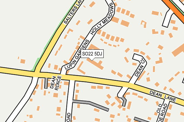 SO22 5DJ map - OS OpenMap – Local (Ordnance Survey)