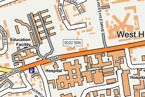 SO22 5DN map - OS OpenMap – Local (Ordnance Survey)