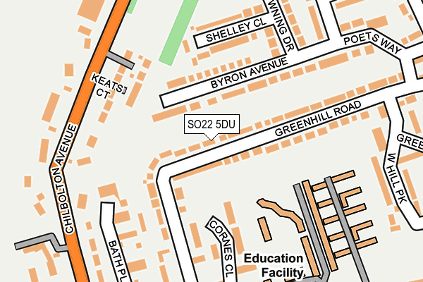 SO22 5DU map - OS OpenMap – Local (Ordnance Survey)