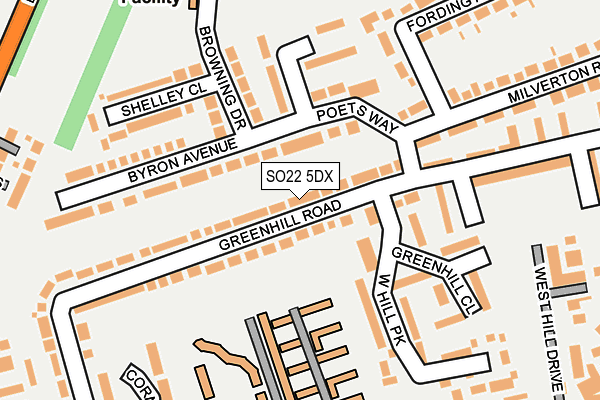 SO22 5DX map - OS OpenMap – Local (Ordnance Survey)