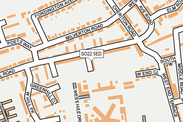 SO22 5ED map - OS OpenMap – Local (Ordnance Survey)