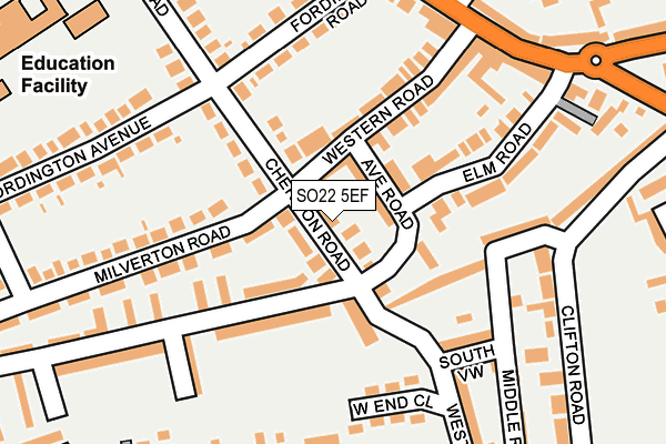 SO22 5EF map - OS OpenMap – Local (Ordnance Survey)