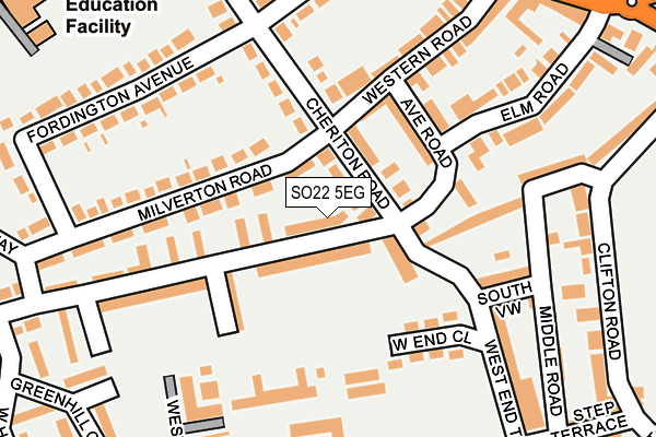 SO22 5EG map - OS OpenMap – Local (Ordnance Survey)